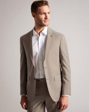 Ted Baker ALCONAJ Natural Sharkskin Jacket Natural | 54ALJRPYX