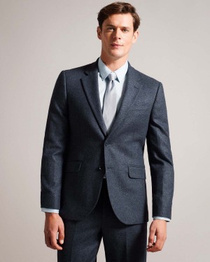 Ted Baker ARTHURJ Wełna Blend Twill Jacket Granatowe | 94ZSXETKC