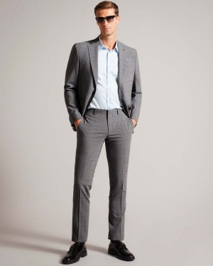 Ted Baker EXTONT Pow Check Suit Trousers Szare | 07BJUFMYH