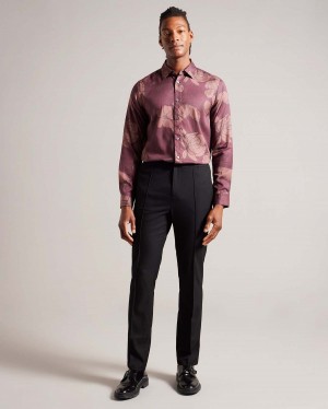 Ted Baker GIGGS Irvine Fit Trouser with Drawcord Czarne | 52AWPOTLK