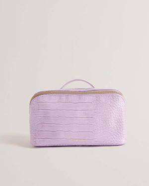 Ted Baker HAANAS Imitation Croc Washbag Lilac | 67MQSOIXH