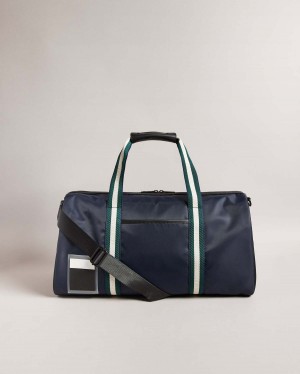 Ted Baker MATIQUE Twill Retro Sportowe Holdall Niebieskie | 31GZSOFXH