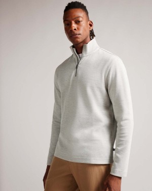 Ted Baker MORRIC LS Half Zip Szare | 03CYHAGIU