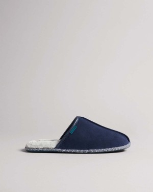 Ted Baker PETERR Zamszowe Mule Kapcie Dk-Blue | 19TYERQXN