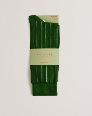 Ted Baker SOKKTHR Vertical Stripe Sock Dk-green | 35CRXIMQW