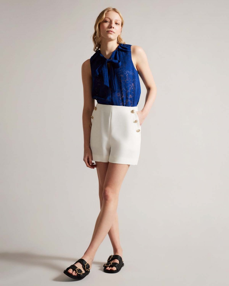 Ted Baker ADELAAI Bez Rękawów Top with Tie Detail Brt-blue | 05OWYZNJF