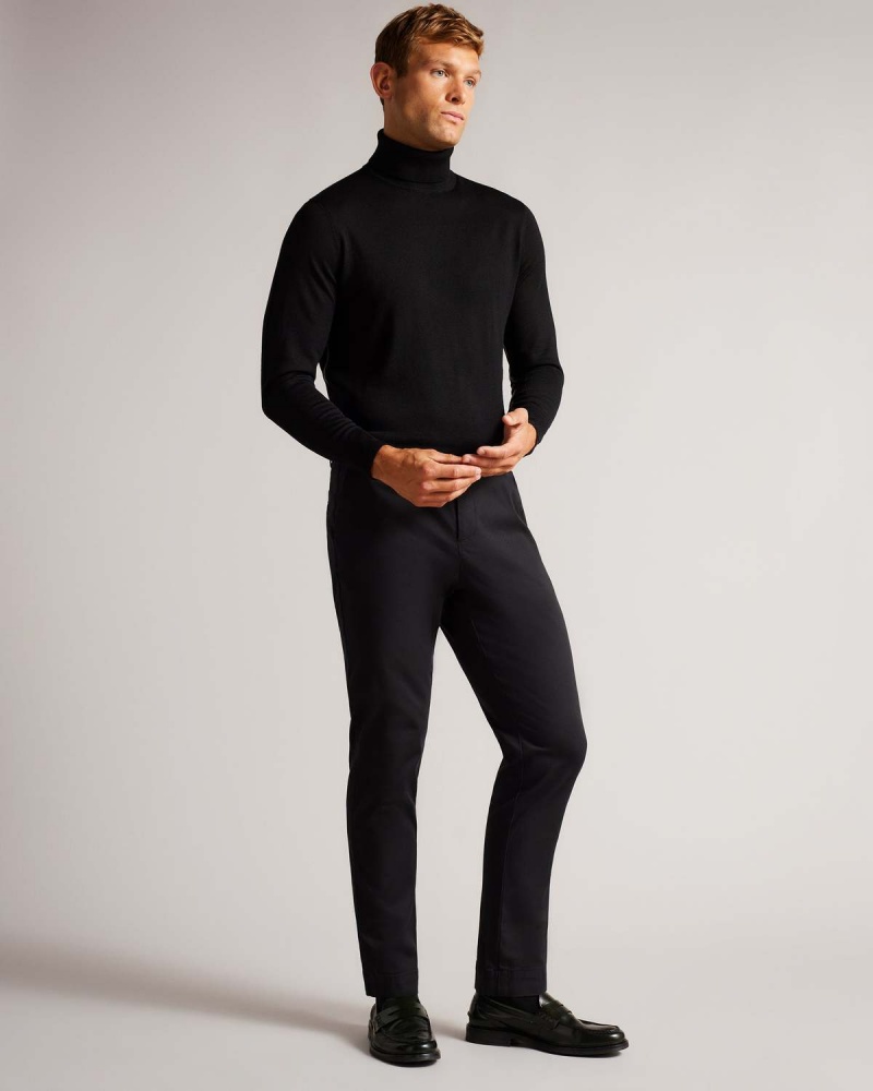 Ted Baker AINGER RWS Merino Wełna Roll Neck Granatowe | 97XZTFYPS