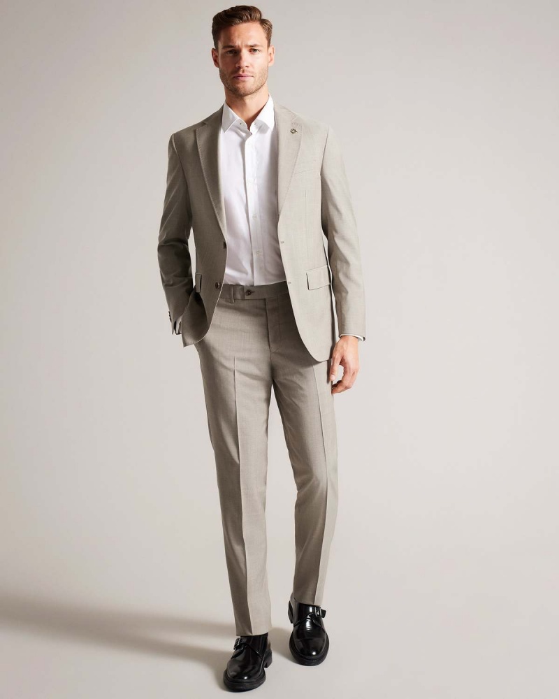 Ted Baker ALCONAT Natural Sharkskin Suit Trouser Natural | 07IGTDQHO