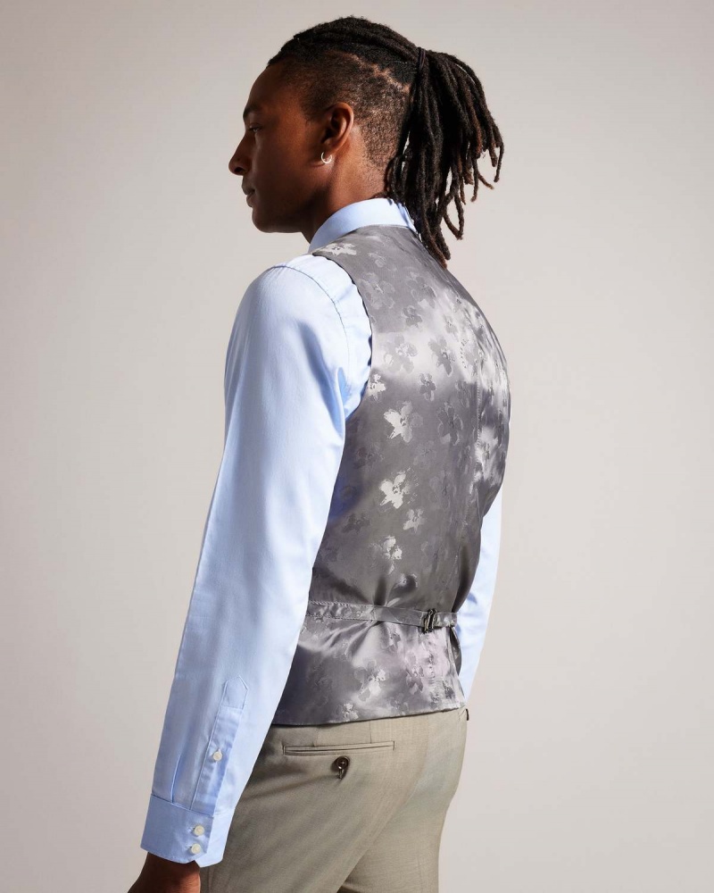 Ted Baker ALCONAW Natural Sharkskin Waistcoat Natural | 40WYMEJBP