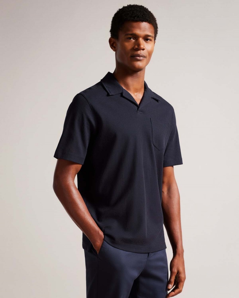 Ted Baker ARKES SS Regular Fit Polo Shirt Granatowe | 07IOBEMCP