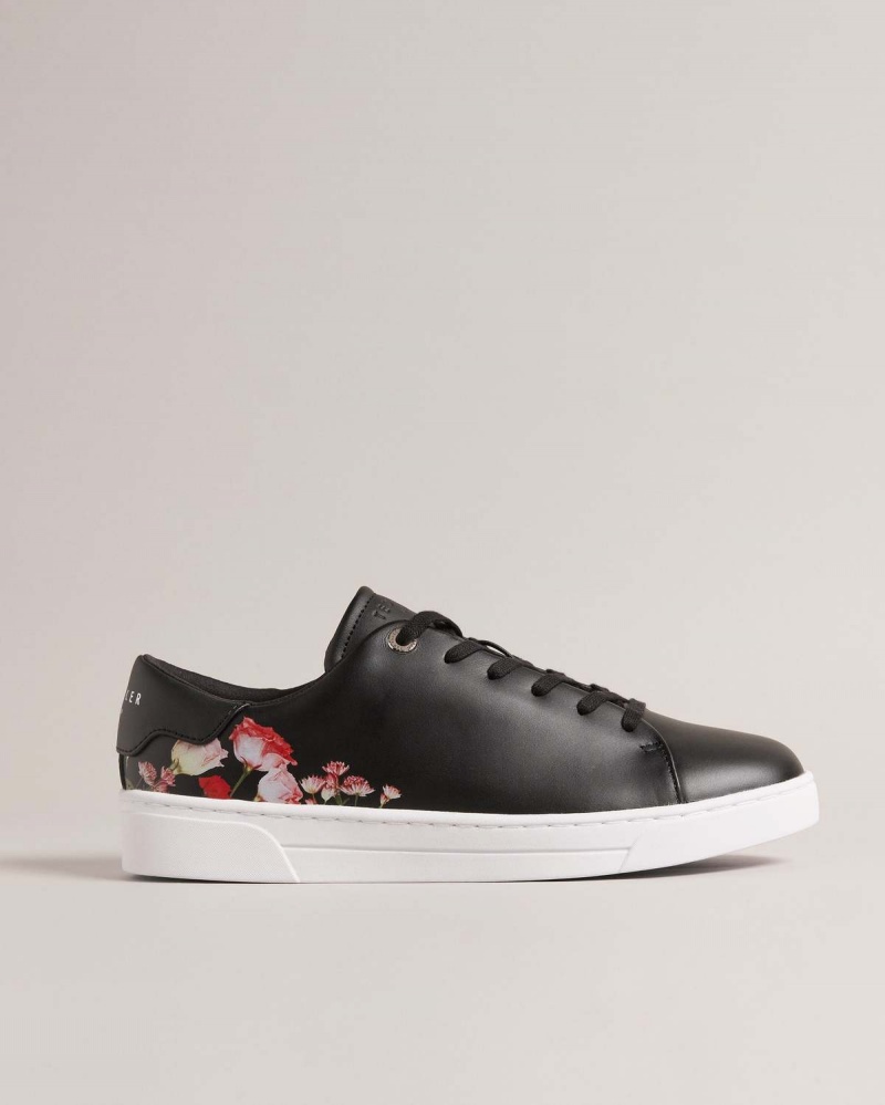 Ted Baker ARLITA Floral Printed Cupsole Trainer Czarne | 59JQLBOSF