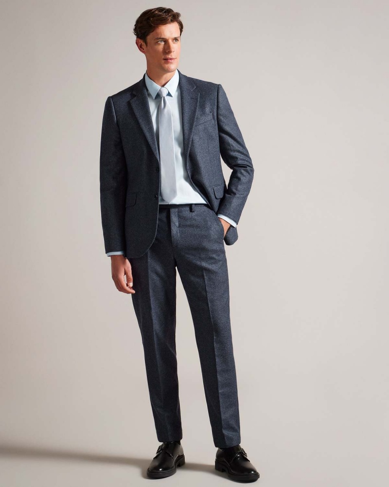 Ted Baker ARTHURJ Wełna Blend Twill Jacket Granatowe | 94ZSXETKC