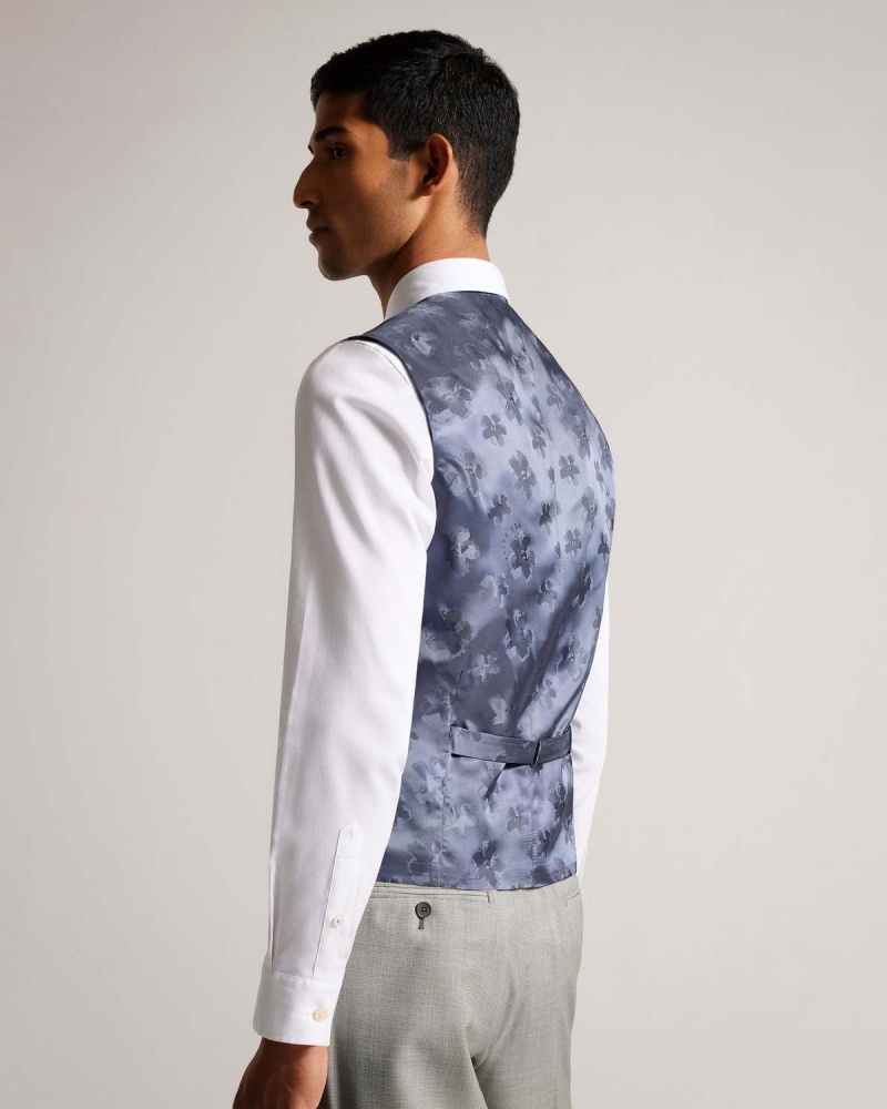 Ted Baker ARTIMWR Stone Cross Hatch Waistcoat Stone | 84BZHKCMA