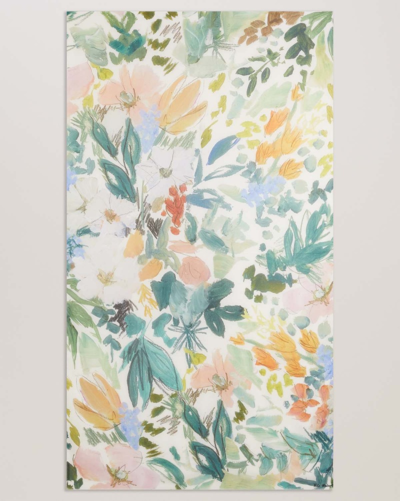 Ted Baker AUDREYS Printed Floral Scarf Białe | 17ZYWXMSV