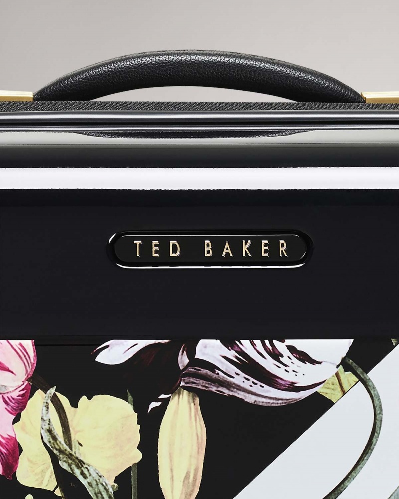 Ted Baker Anvila Spliced Floral Small Trolley Case Czarne | 53EWAYONF