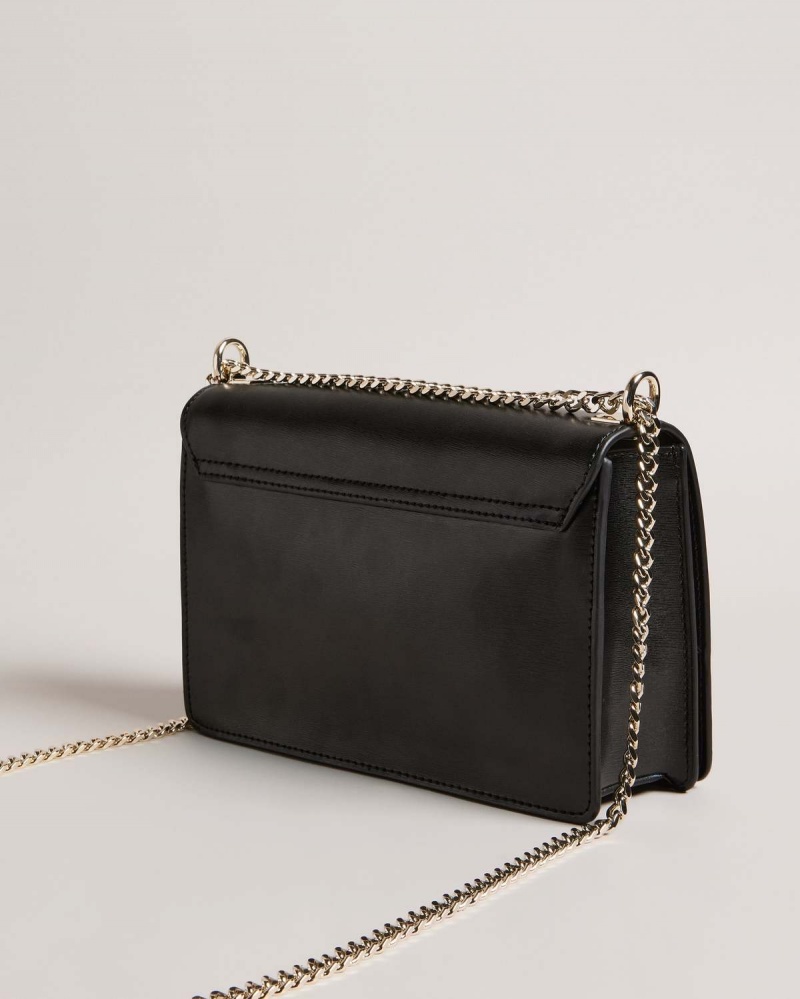 Ted Baker BAELEEN Bow Detail Skórzane Cross Body Czarne | 23ITUKMJY