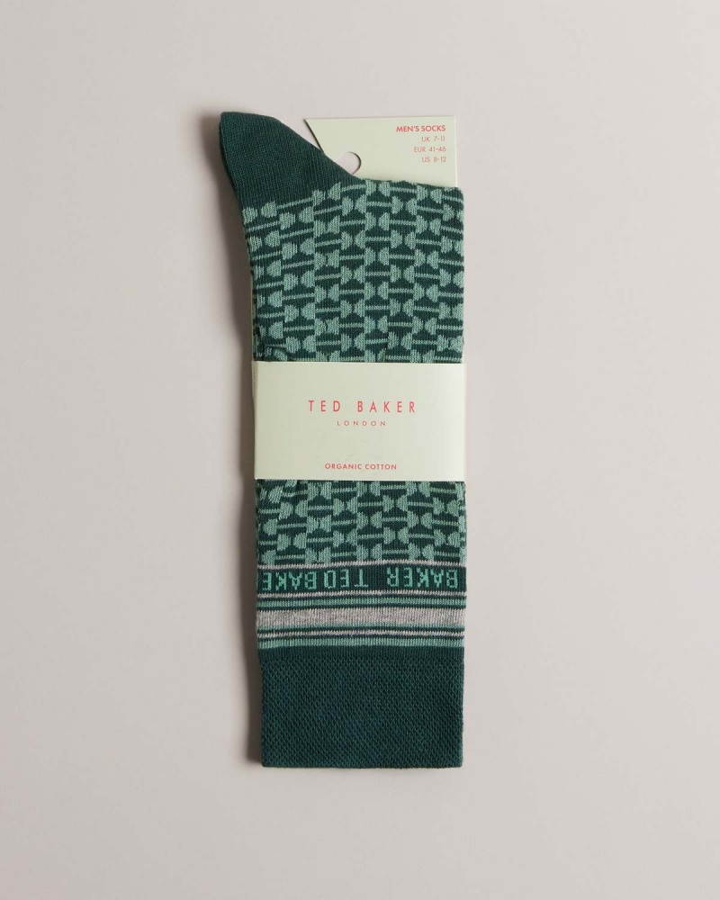 Ted Baker BAKEING Geometric Pattern Sock Niebieskie | 34GQKYTOV