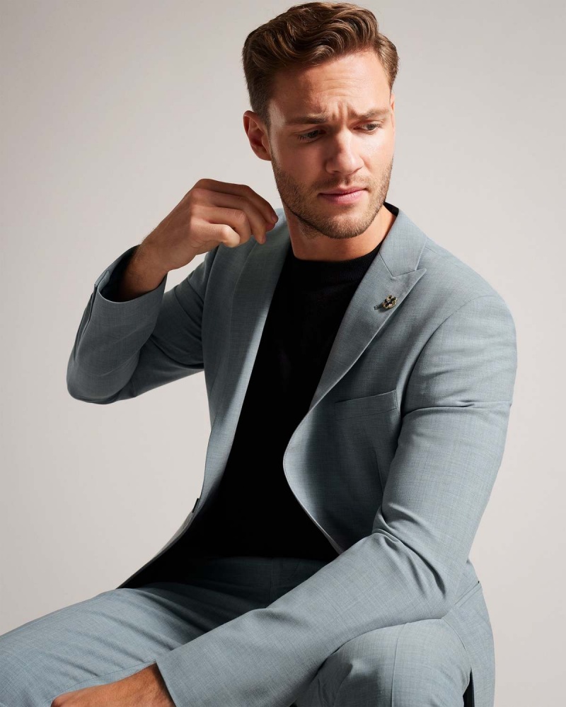 Ted Baker BENONJS Seafoam Sharkskin Jacket Szare | 29TPOIBXG