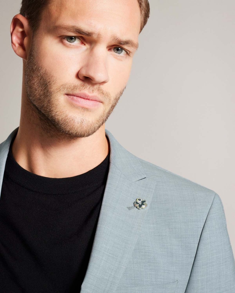 Ted Baker BENONJS Seafoam Sharkskin Jacket Szare | 29TPOIBXG