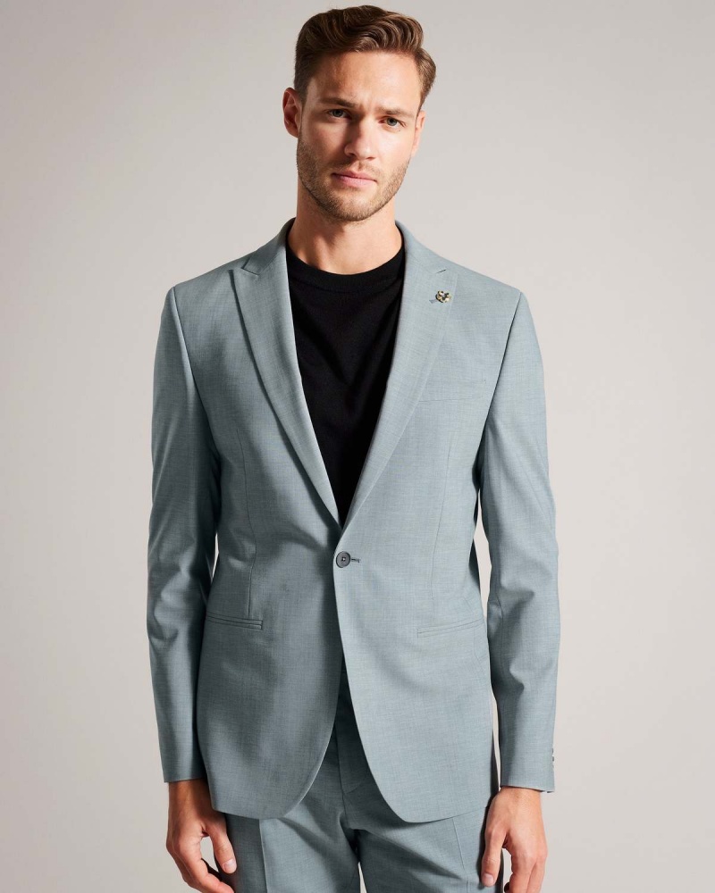 Ted Baker BENONJS Seafoam Sharkskin Jacket Szare | 29TPOIBXG