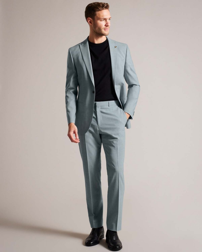 Ted Baker BENONTS Seafoam Sharkskin Trouser Szare | 63CXOPJRU