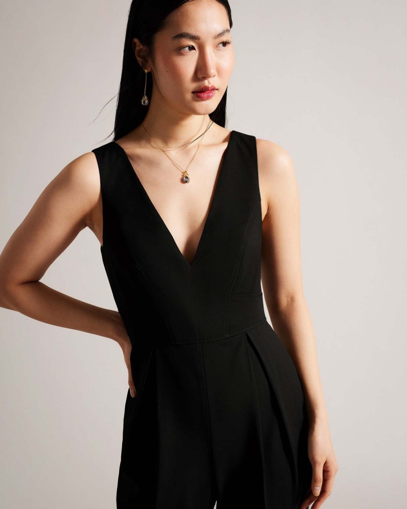 Ted Baker BETTSEE Tailored Bez Rękawów Jumpsuit Czarne | 45UBRLZVJ