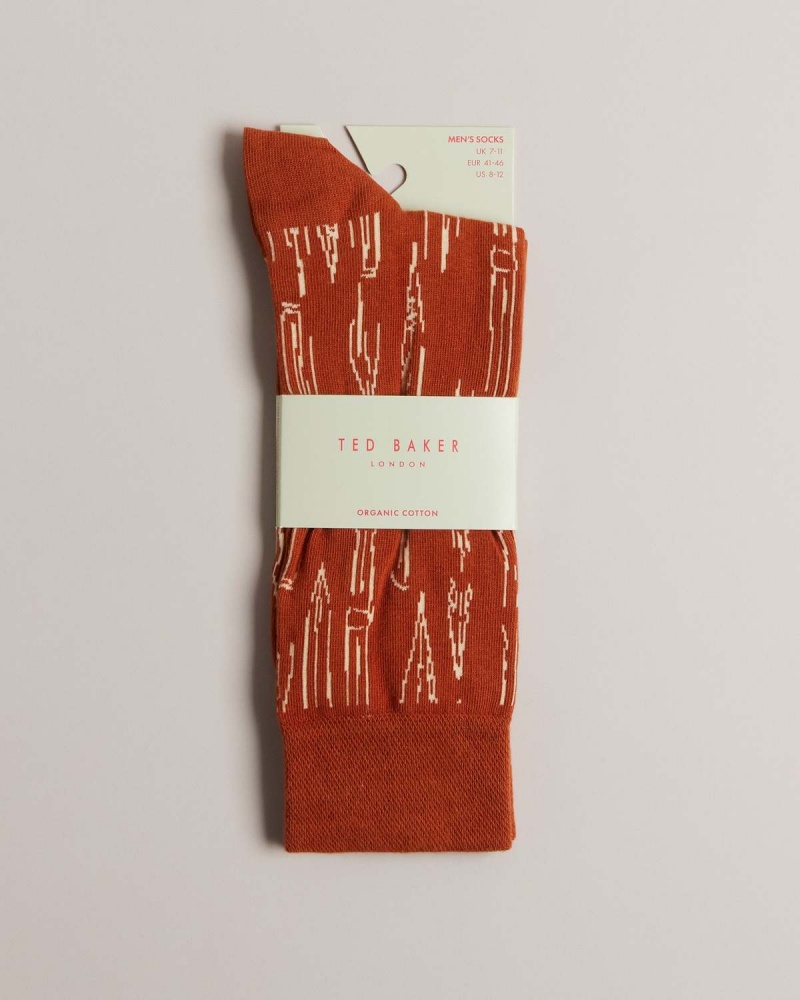 Ted Baker BOILIN Pen Pattern Sock Granatowe | 74XRAGQTS