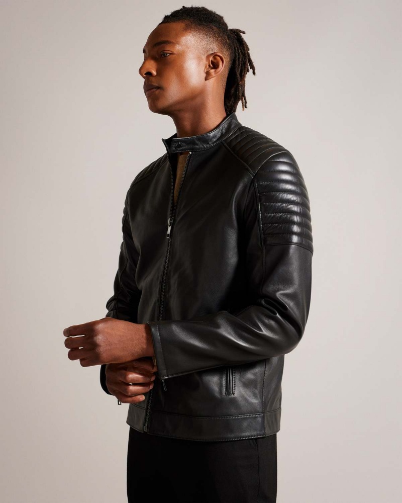 Ted Baker BRANDDO Racer Skórzane Jacket | 36FZWBOXR