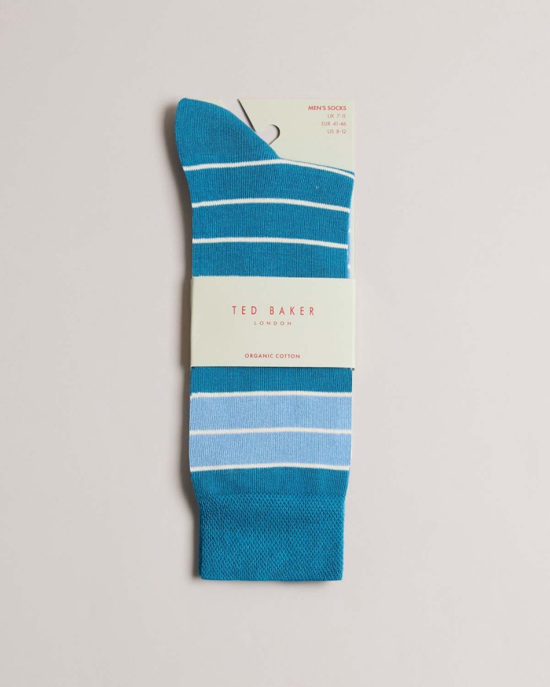 Ted Baker BREEZEY W Paski Sock Teal-blu | 27OKWXTFL