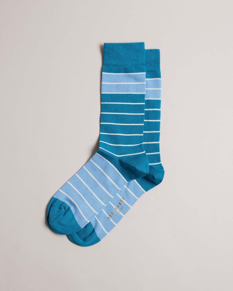 Ted Baker BREEZEY W Paski Sock Teal-blu | 27OKWXTFL