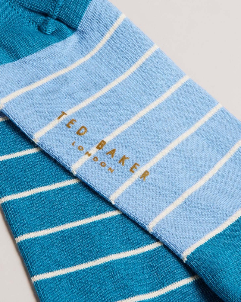 Ted Baker BREEZEY W Paski Sock Teal-blu | 27OKWXTFL