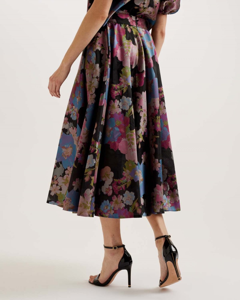 Ted Baker BURSA Jacquard Midi Skirt Czarne | 79NXVDZEI