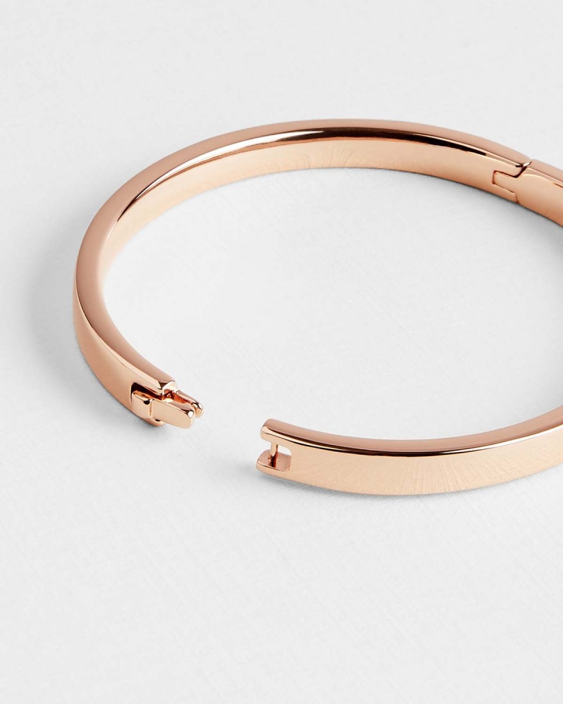 Ted Baker CLEMINA TBJ1568 Hinge Metallic Bangle Rosegold | 52BURCDSX