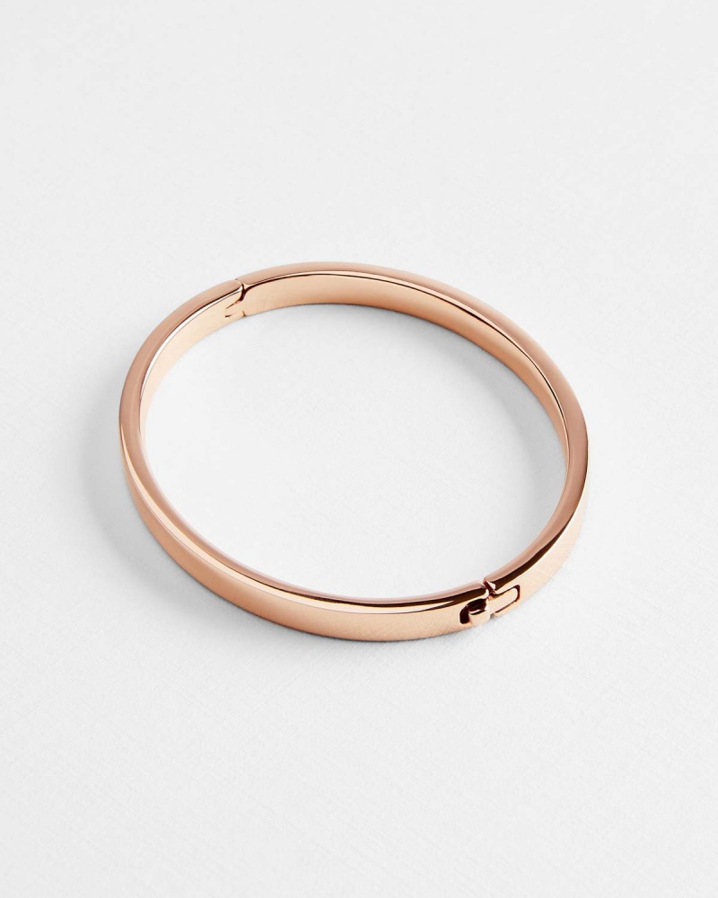 Ted Baker CLEMINA TBJ1568 Hinge Metallic Bangle Rosegold | 52BURCDSX