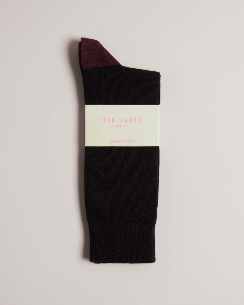 Ted Baker CORECOL Sock with Contrast Colour Heel and Metalowym Granatowe | 63PRVUEWK