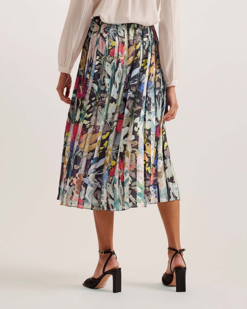 Ted Baker CORNINA Pofałdowany Midi Skirt Czarne | 84PBDYOSI