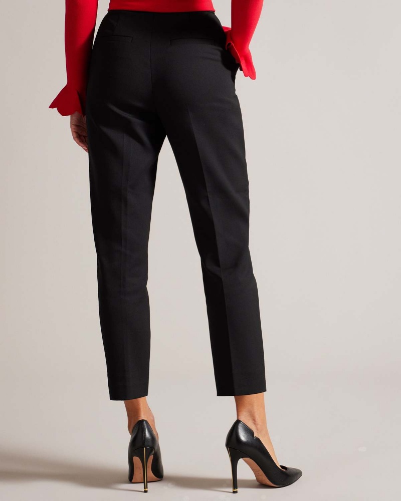 Ted Baker DEVANA Płaskie Front Tapered Leg Trouser Czarne | 90HTOPMNX