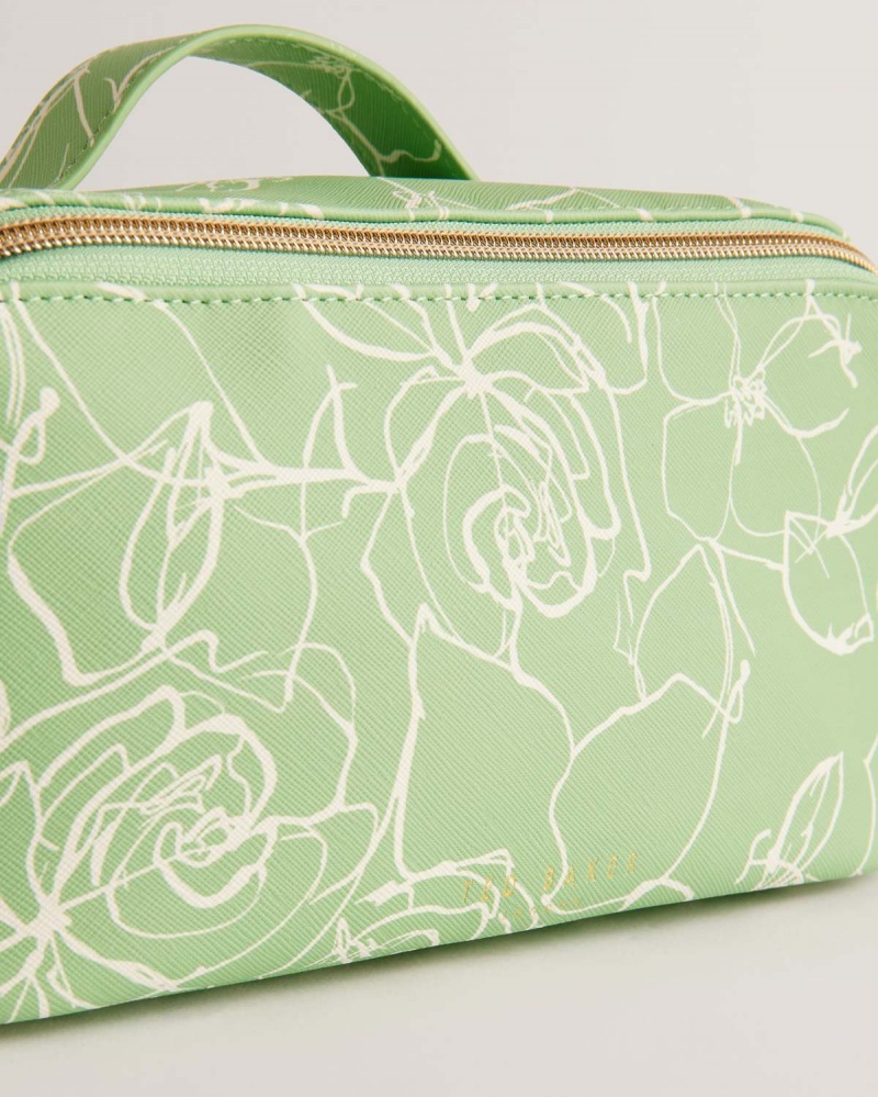 Ted Baker DIANEA Floral Printed Saffiano Washbag Białe | 20WEBGACF