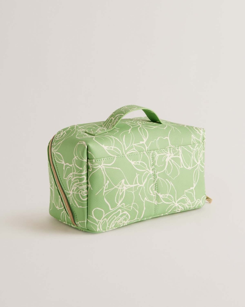 Ted Baker DIANEA Floral Printed Saffiano Washbag Białe | 20WEBGACF