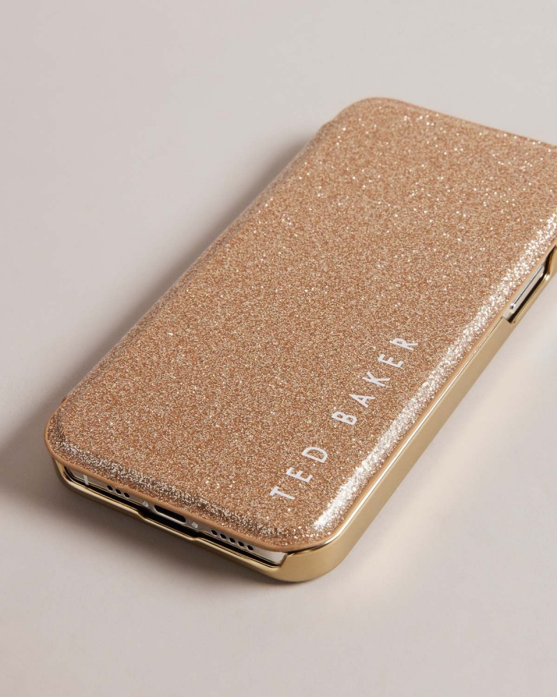 Ted Baker DIANOE Glitter Iphone 12 / 12 Pro Mirror Case Złote | 87YJHANIL