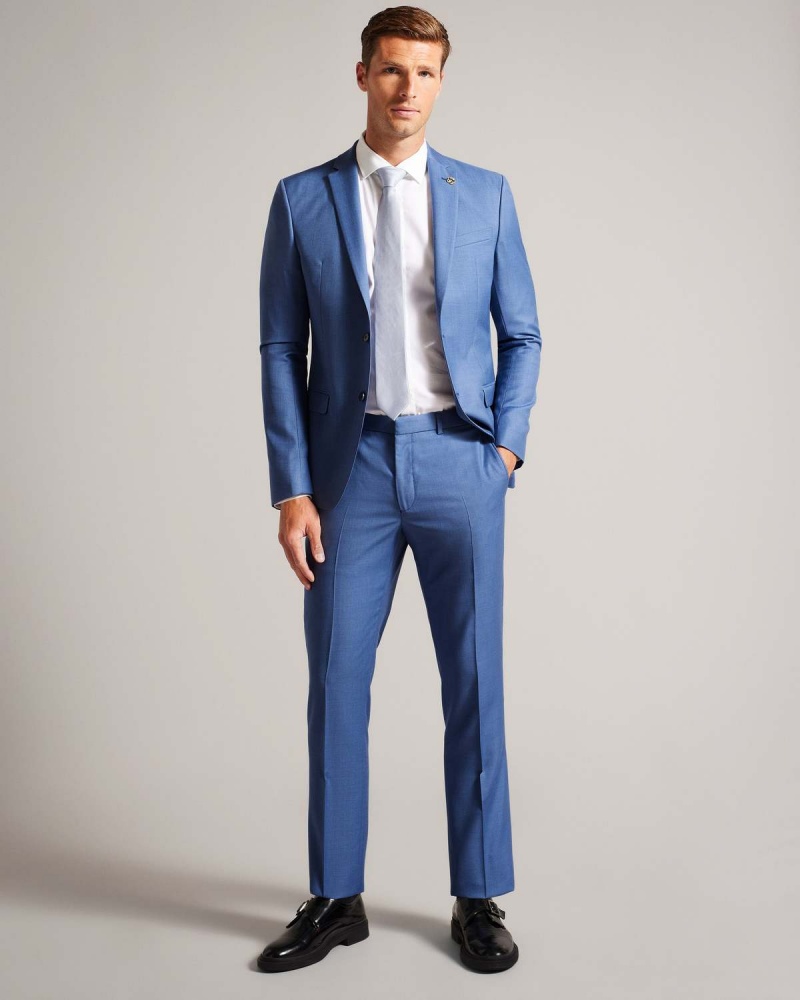 Ted Baker DORSETS Smoke Blue Pick Trouser Niebieskie | 09LBQXMTO