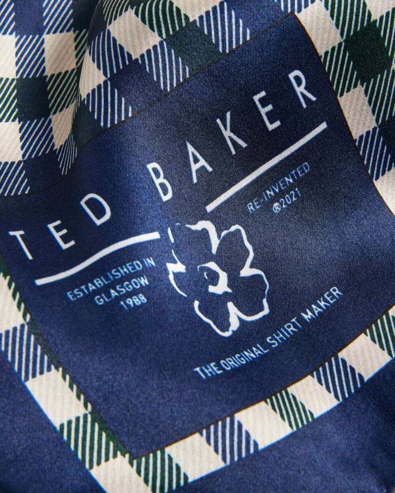 Ted Baker DUMFF House Check Pocket Square Granatowe | 67TXINBHV