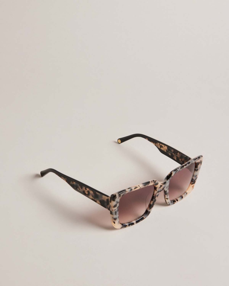 Ted Baker Doxies Chunky Square Frame Sunglasses Brązowe | 14PJOBDHC