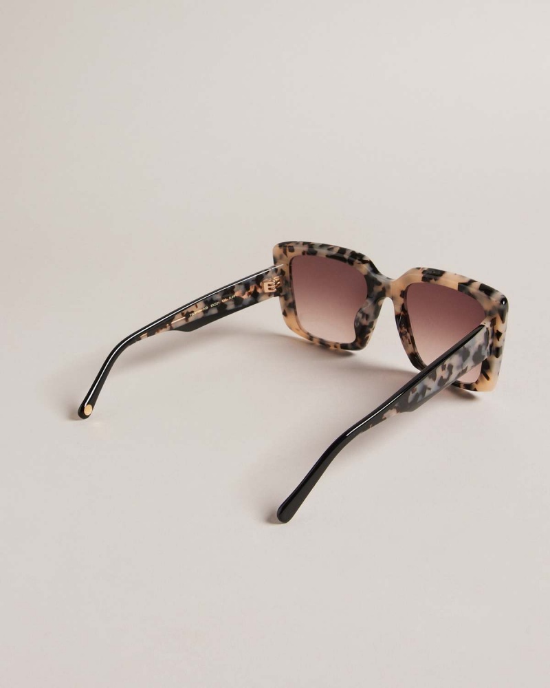 Ted Baker Doxies Chunky Square Frame Sunglasses Brązowe | 14PJOBDHC