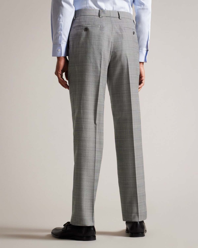 Ted Baker ELGOLTS Grey Pow Check Trouser Szare | 54KHNGYMD