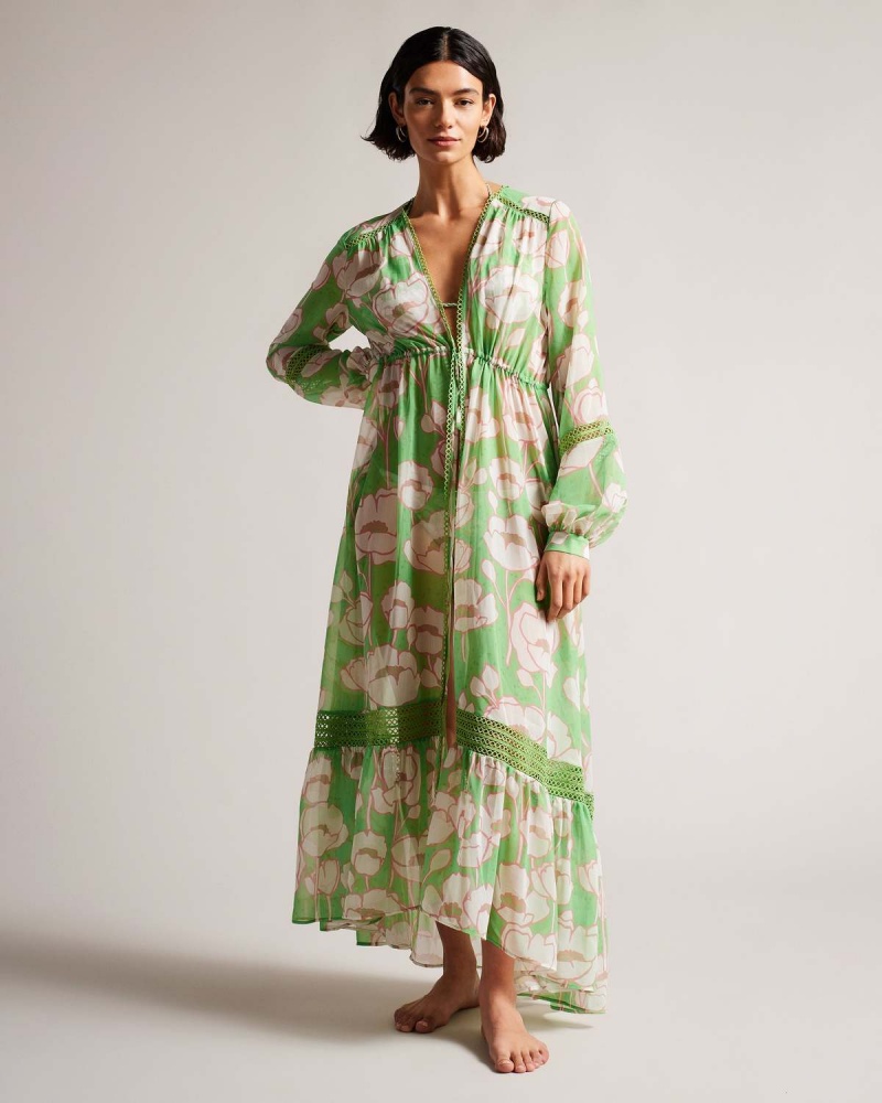 Ted Baker ELISIIA High Low Hem Cover Up Zielone | 47NOGLAHM