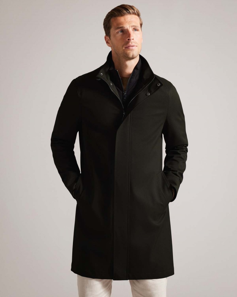 Ted Baker EROLSON Nylon Funnel Neck Coat Ciemny | 70UPYNTDB