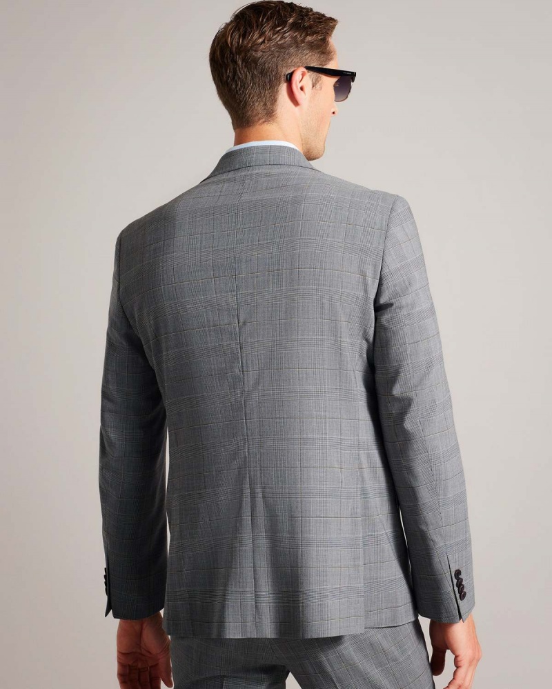 Ted Baker EXTONJ Pow Check Suit Jacket Szare | 38BHGFQTY