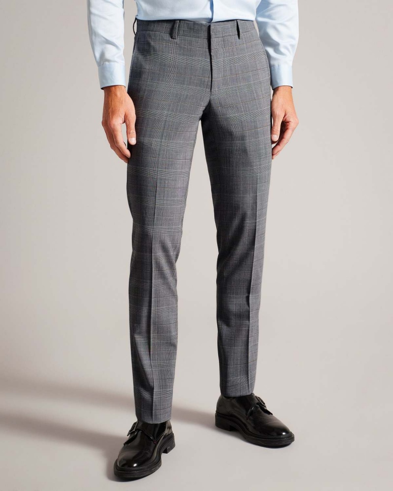 Ted Baker EXTONT Pow Check Suit Trousers Szare | 07BJUFMYH