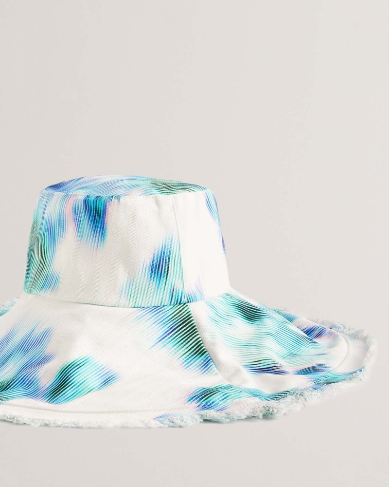 Ted Baker FIIONN Floral Printed Beach Hat Białe | 60WOHQCZL